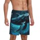 thumbnail image 2 of Balery Vintage Blue Pattern Whale Pantalones cortos de pijama de punto de algodón para hombre con cinturilla y bolsillos-X-Large, 2 of 6