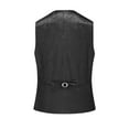 thumbnail image 4 of Stamzod Suit Vest for Men Solid Color Sleeveless Button Up Work Waistcoat Mens Vests Dress Outerwear Black XL, 4 of 9