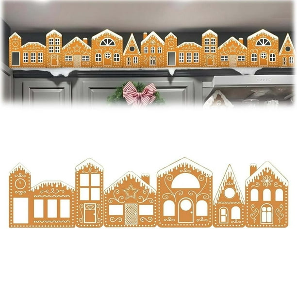 Casita de jengibre decorativa de mesa, aldea de jengibre de cartón con luz LED, decoración navideña de aldea de jengibre para repisa o ventana, letrero luminoso de mesa de invierno con forma de casit