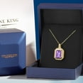 thumbnail image 4 of Gem Stone King 5.04 Cttw Purple Amethyst Pendant Necklace for Women in 18K Yellow Gold Plated Silver | Emerald Cut 11X9MM | Gemstone Birthstone | With 18 inch Chain, 4 of 4
