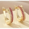 thumbnail image 2 of Stunning Red Pearl Drop 14K Gold-Plated Cubic Zirconia Women Earrings, 2 of 2