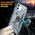 thumbnail image 4 of Case for iPhone 11 Case Military Grade Drop Case with Kickstand Metel Ring Magnetic Holder Shockproof Protective for iPhone 11 Phone Case (Midnight Green), 4 of 9