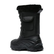Snow Boots for Men Outdoor Mid-Calf Winter Warm Snow Shoes with Detachable Insert Liner