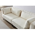 thumbnail image 5 of 86'' Upholstered Modern Sofa Couch, 3-Seater Sofa with 2 Small Pillows and Metal Legs, Comfy Couche Furniture with 2 Extra Cushions for Living Room, Bedroom, Apartment, Ivory, 5 of 9