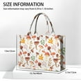 thumbnail image 3 of Large Capacity Tote Bag,Brown Mushroom Leaf White Pattern Handbag Fashion Luxury Tote Bag,15.7"x13"x 5.1" Inches,Laptop Compatible, 3 of 6