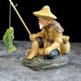 thumbnail image 2 of Matsuzay Bonsái pequeño para hombre, estatua de paisaje para pecera, decoración de de pesca, escultura de pescador impermeable, adorno Artesanía Pescador, 2 of 6