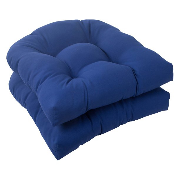 Pillow Perfect Solid Wicker Chair Seat Cushion Set of 2