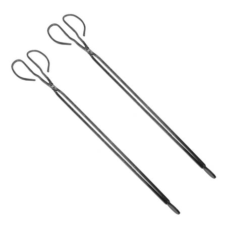 Yuanmiaoke 2Pcs Extended Fireplace Tongs Outdoor Picnic Cleaning Picker Big Clips