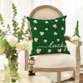 thumbnail image 2 of St Patricks Day Lucky Clover Throw Pillow Cover, 18 x 18 Inch Shamrock Green Cushion Case Decoration for Sofa Couch, 2 of 6