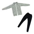 thumbnail image 4 of Moda 1/6 Escala Ropa de Muñecas Femeninas, Figuras de Mujeres Ropa de Muñecas Figura Femenina Ropa para Figuras de Acción Femeninas de 12 Pulgadas Acc Gris Hugo Traje de muñeca femenina, 4 of 9