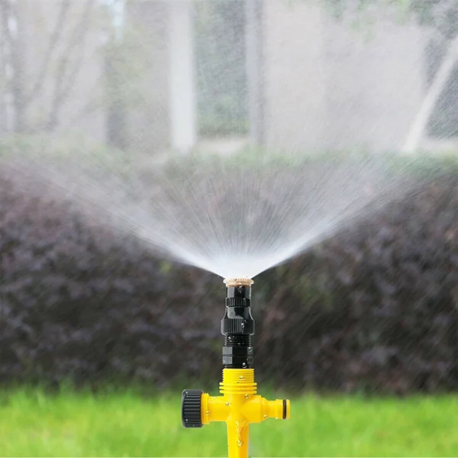 Deeceymbur 4PCS Above Ground Sprinkler System for Garden, 360° Auto Rotating Garden Sprinkler System - Smart Irrigation for Lawn, Patio, Full-Circle Watering Coverage