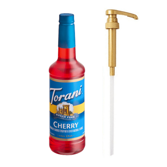 Torani Sugar-Free Cherry Flavoring Syrup Plastic 750 mL Bonus Squeeze Pump