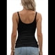 thumbnail image 3 of Camisola de Algodón Sin Mangas con Tirantes Finos, Cuello Redondo, Acanalada y Ajustada para Mujer Negro L, 3 of 9