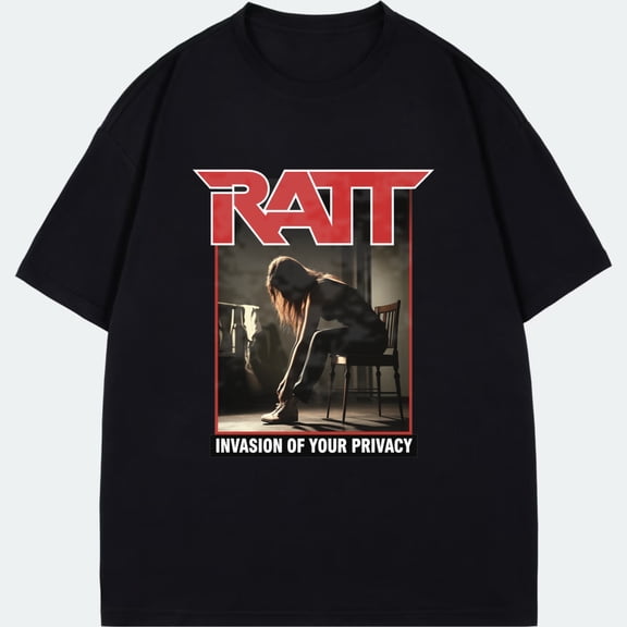 T-Shirt Black Ratt Invasion Of Your Privacy Album Art Rock Music Band Design For Men Women Casual Wear Concert Outfit