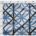 thumbnail image 2 of Soimoi Geometrical Printed, Cotton Satin Spandex, Sewing Fabric by The Yard 54 Inch Wide, Decorative Fabric for Dresses and Home Accents, Light Blue, 2 of 5