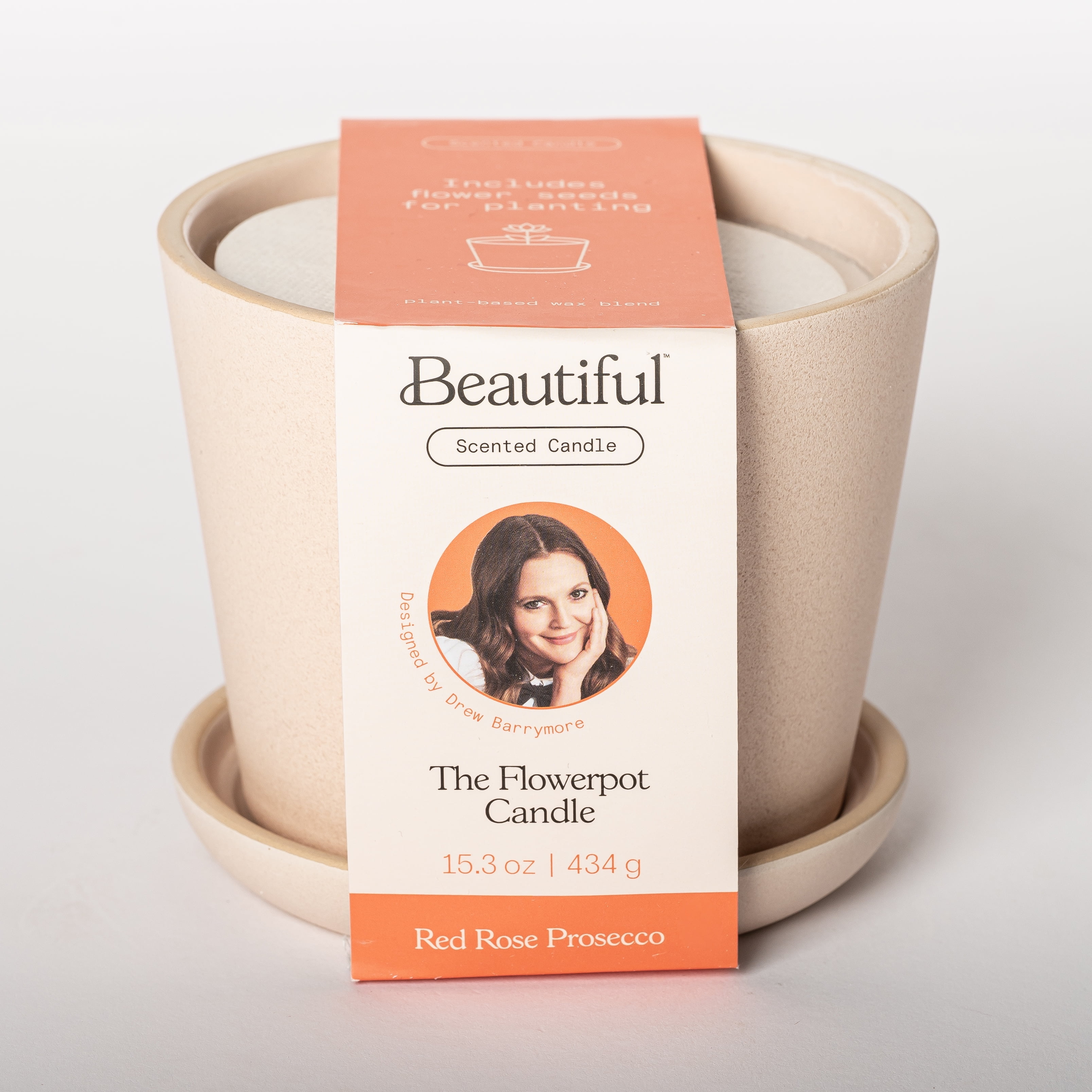 Beautiful by Drew Barrymore 15oz Red Rose Prosecco 2-Wick Christmas Holiday Candle