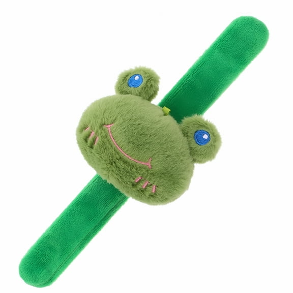 BESTSKY Animal Slap Bracelet Purse Adorable Frog Slap Bracelet Plush Stuffed Animal Wristband Cute Snap Wristband Wallet For Kids Fun Functional Accessory For Children
