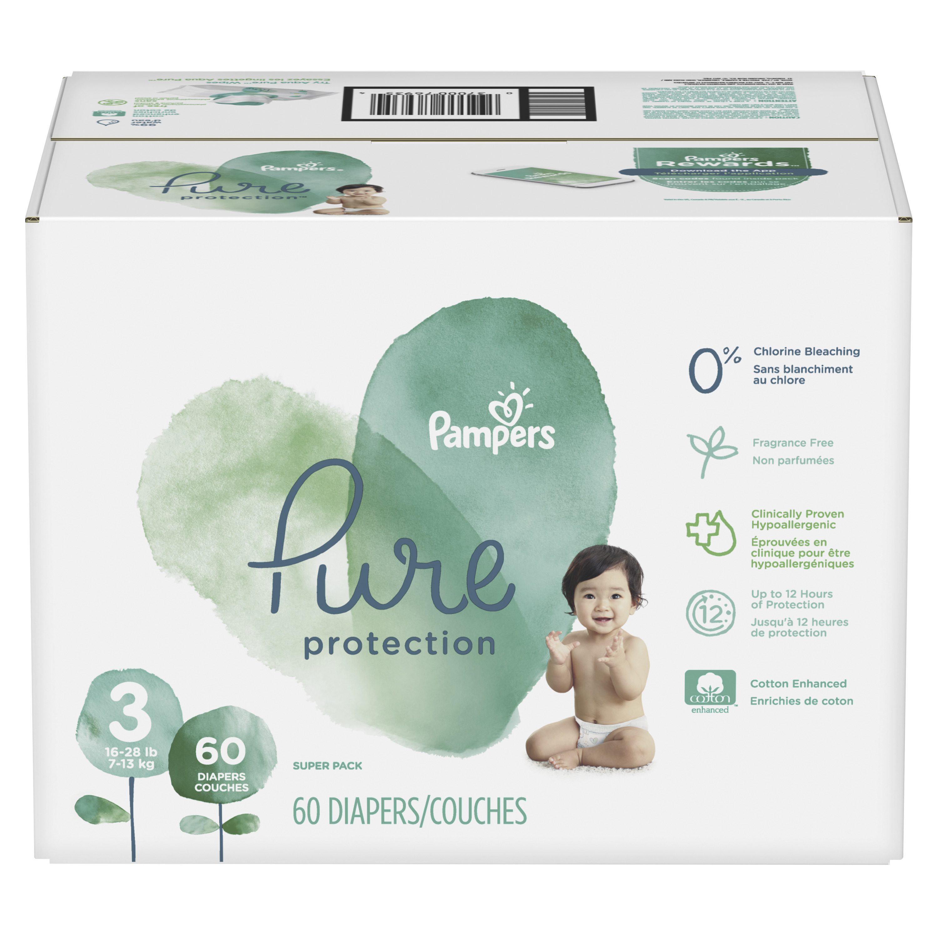 Pampers Pure Protection Natural Diapers, Size 3, 60 ct - image 13 of 13