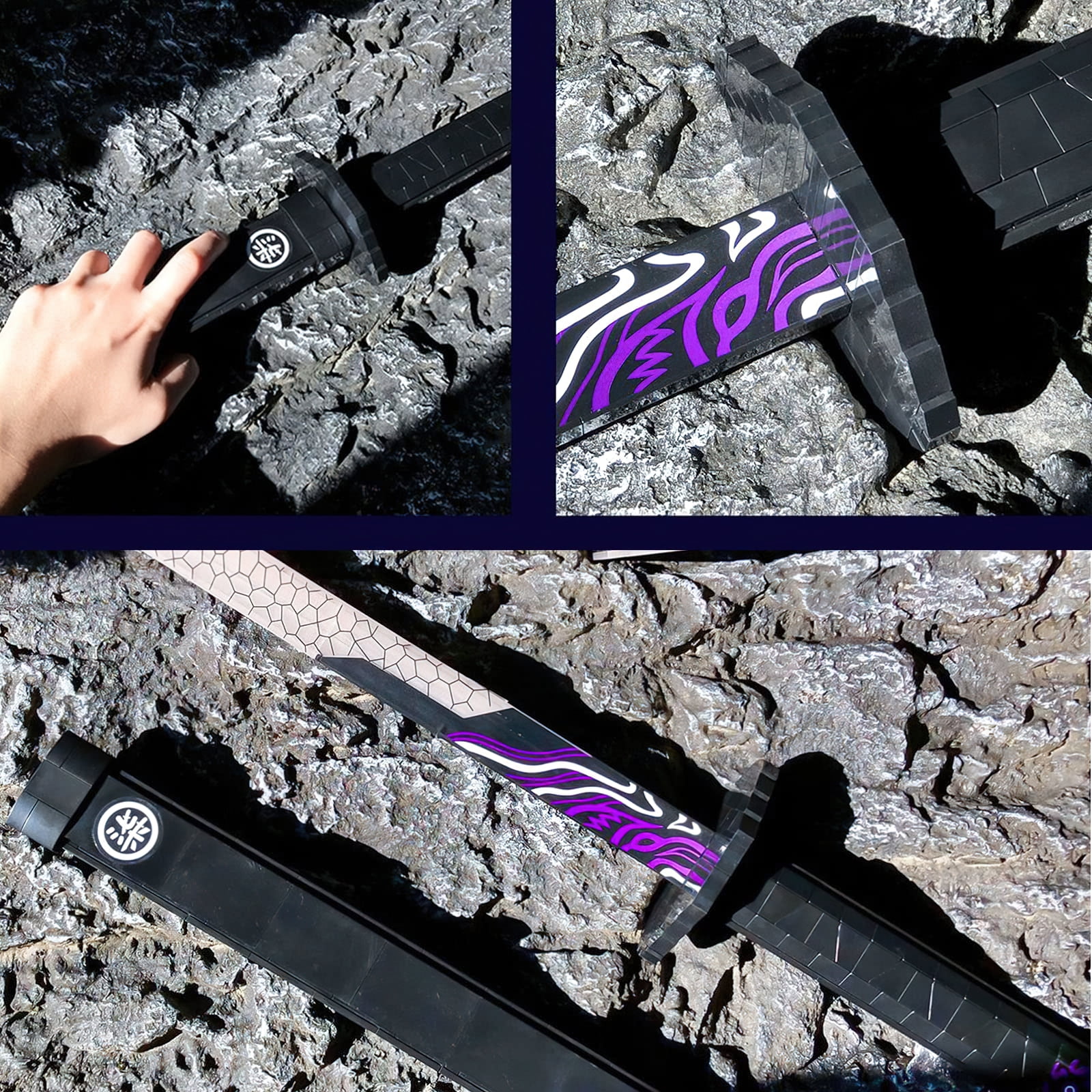 HI-Reeke Sword Building Block Set Anime Magic Blade Katana Building Kit Toy Gift for Kid Adult Black