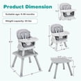thumbnail image 2 of Pemberly Row 8 in 1 Baby High Chair Convertible Dining Booster Seat Gray, 2 of 8