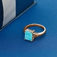 thumbnail image 3 of Gem Stone King 18K Rose Gold Plated Silver Green Turquoise Solitaire Engagement Ring for Women (1.80 Cttw, Emerald Cut 9X7MM, Gemstone Birthstone, Available in Size 5,6,7,8,9), 3 of 4