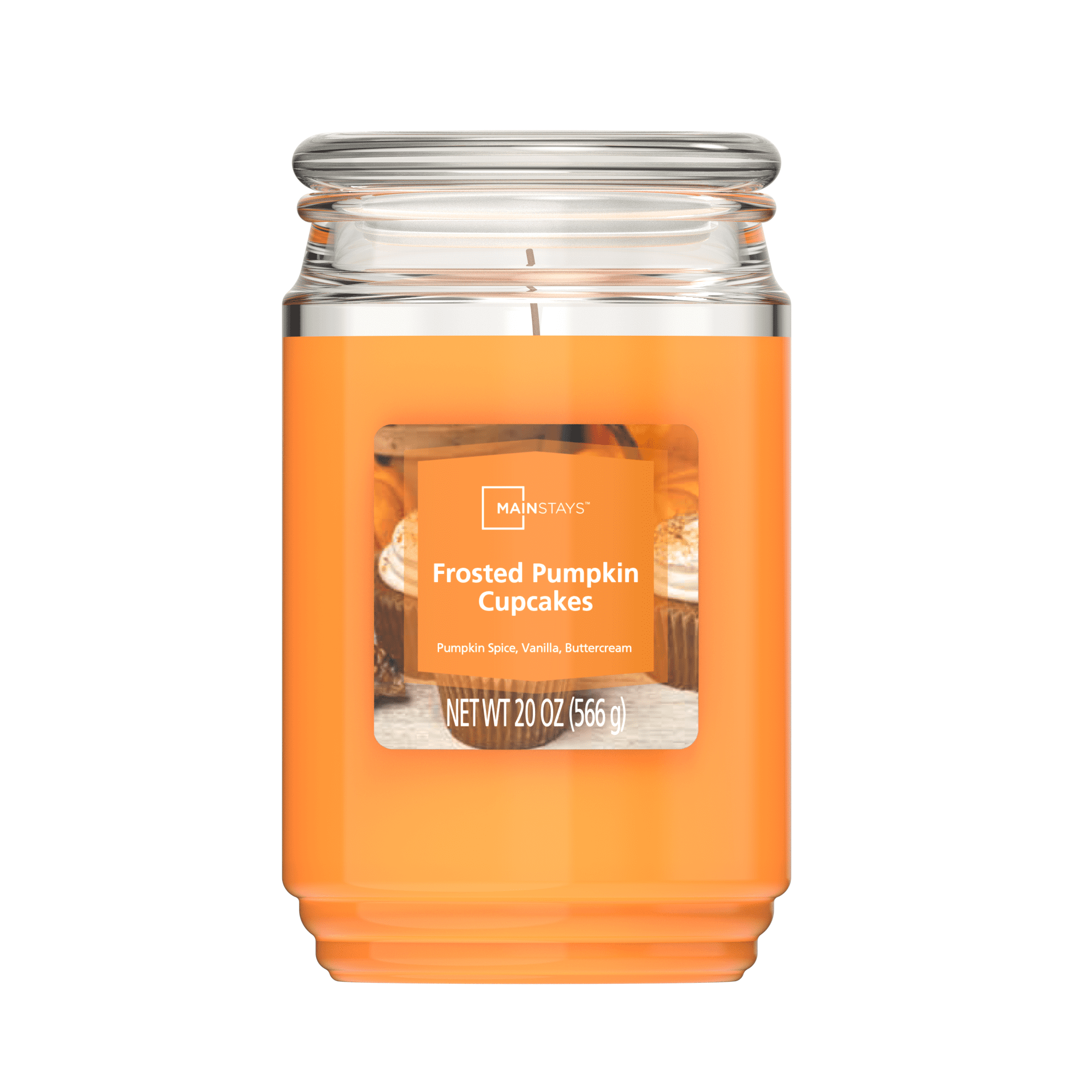 Mainstays Frosted Pumpkin Cupcakes SingleWick Jar Candle, 20 oz