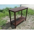 thumbnail image 4 of 42" Patio Console Table, 2-Shelf Multifunctional Buffet Bar Storage Organizer, Wooden Console Table Workstation for Garden Balcony Garage, Brown, 4 of 7