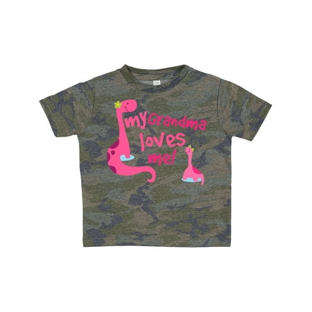 

Inktastic My Grandma Loves Me Girls Dinosaur Gift Toddler Toddler Girl T-Shirt