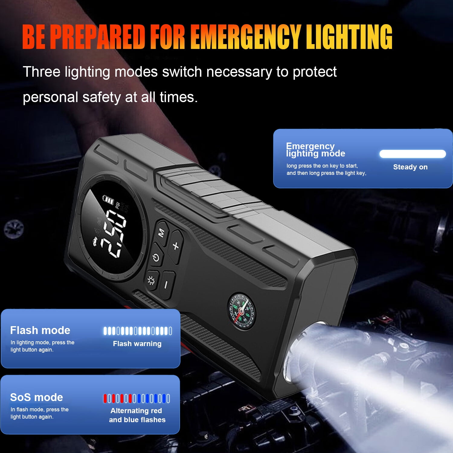 Audessy Car Jump Starter with Air Compressor Battery Pack Charger Tire Inflator Portable