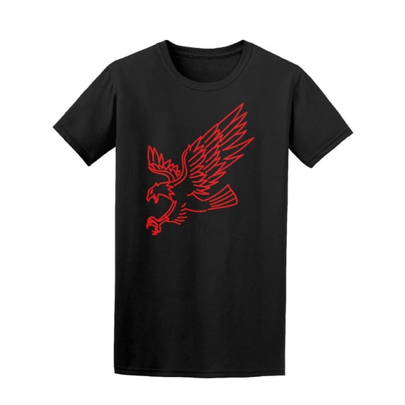 Red Eagle Attack Line Art Tee Men's -Image by Shutterstock