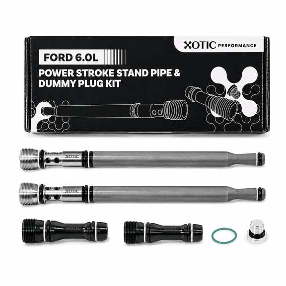 Stand Pipe & Dummy Plug Kit - 2004.5-2010 Ford 6.0L Power Stroke E/F-Series 6E7Z-9A332-B Fuel Supply Tube