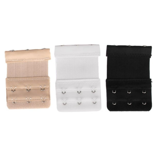 Extensor de tirantes elástico para sujetador de mujer, 3 unidades, 3x2 ganchos, 3 colores