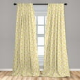 thumbnail image 5 of Ambesonne Luau Curtains, Toucan Birds Pineapples, Pair of 28"x95", Dark Orange Apple Green, 5 of 5