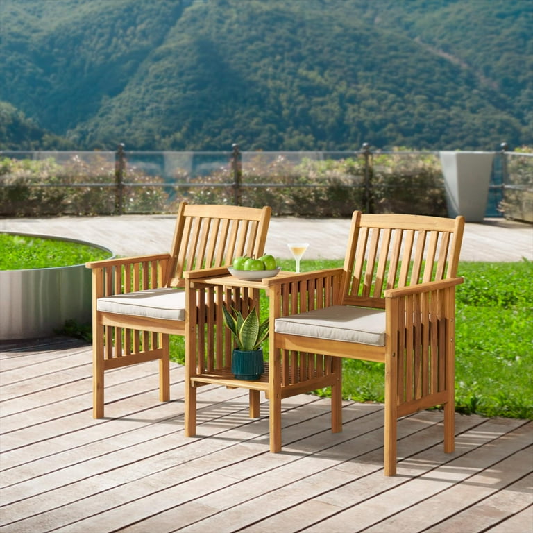 Alaterre Furniture Bristol Acacia Wood Outdoor Double Seat Bench
