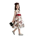 thumbnail image 3 of Ketyyh-chn99 Robe à Volants pour Tout-Petites Filles, Manches Courtes, Jupe pour Demoiselles d'Honneur, Robe Confortable, Douce et Agréable pour la Peau, Robe Mode à Imprimé Floral pour Filles, Robe Sans Manches pour 4-5 Ans, Rouge, 3 of 5