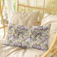 thumbnail image 4 of Dark Sage Green Botanical Pillow Covers, Linen Long Throw Pillow Case, Spring Floral Summer Botanical Retro Holiday Pillow Protector Decorative Cushion Cover for Living Room/Bedroom 12" x 20", 4 of 8