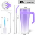 thumbnail image 4 of JOUALY 40OZ Tumbler with Handle and Straw Lid, Insulated Stainless Steel Water Bottles, Leak-Proof Coffee Travel Mug, Double Walled Tumblers Fits in Car Cupholder Friendly, 4 of 6