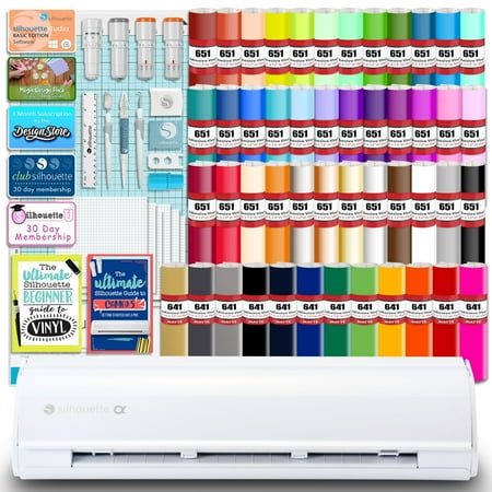 Silhouette White Cameo 5 Alpha w/ 64 Oracal Vinyl Sheets, Blades, Tools, Guides