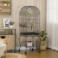 thumbnail image 2 of PawHut 60" Bird Cage with Openable Top for Cockatie, Sun Conure, Black, 2 of 10