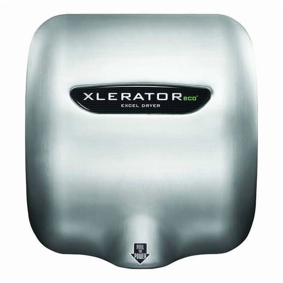 Automatic Hand Dryer, 12 sec Dry, 68 to 76, 208 to 277V AC, Silver, Brushed