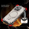 thumbnail image 5 of For iPhone 16 Pro Case Compatible with MagSafe Four Corner Airbags PC TPU Phone Cover - Grey, 5 of 5