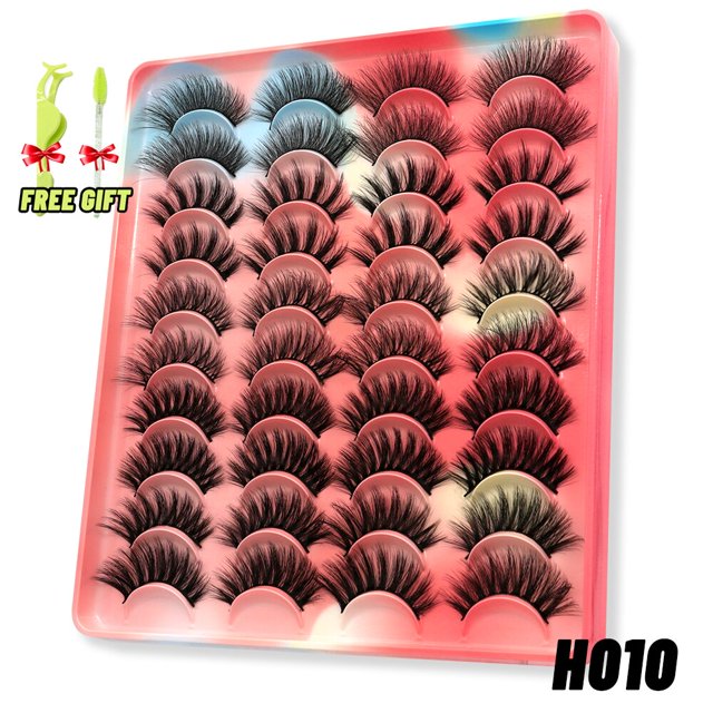 GROINNEYA Pestañas 3D Mink Lashes Fluffy Soft Wispy Natural Cross Extensión de pestañas Pestañas reutilizables Mink Pestañas postizas Maquillaje Dengxun unisex
