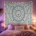thumbnail image 2 of Coastal Seashell Mandala in Blue Ocean Waves, Tranquil Boho for Sea Lovers, Beach House Decor, Housewarming Gift, Tapestry Wall Hanging for Bedroom, Living Room and Dorm, 2 of 7