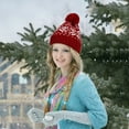 thumbnail image 2 of iHPH7 Christmas Hat Christmas Accessories Christmas Hats Adults Christmas Gifts for Women Y2k Hat Winter Hats for Women Beanie with Pom Wine One Size, 2 of 6