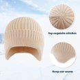 thumbnail image 2 of Morttic Men Knitted Hat Women Earflap Winter Hats Unisex Wool Cap Warm Skull Cap Slouchy with Ear Warmer, 2 of 9
