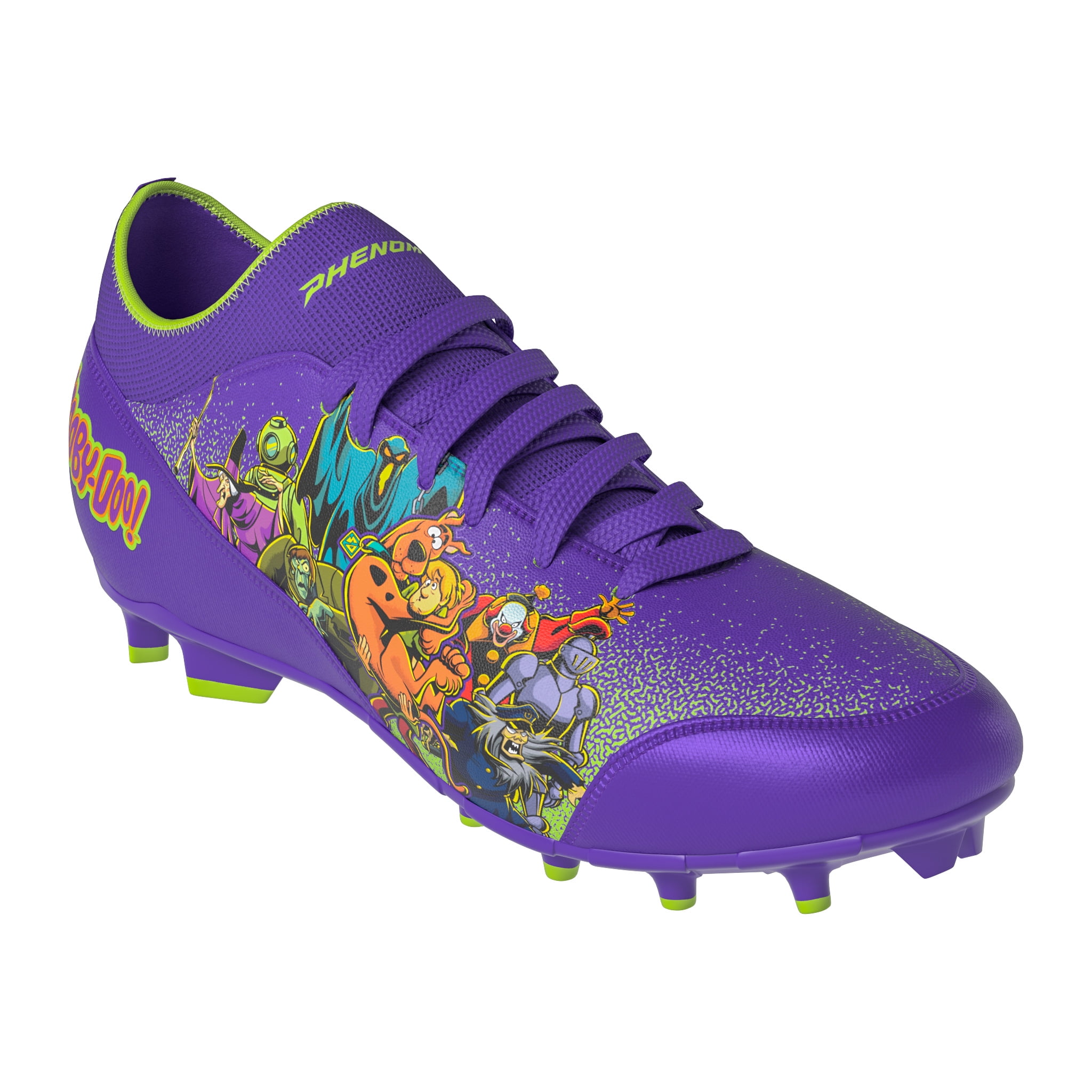 purple and yellow football cleats