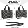 thumbnail image 3 of Canvas Tote Bag for Women with Compartments, Large Cute Grey Checkered Teacher Student Shoulder Bag Nurse Purses Crossbody Bags Work Laptop Book Bag Satchels Handbags, 3 of 6