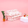 thumbnail image 5 of Ksopiavobs Scale Mini House Wooden Furniture Sofa Pink Miniature Couch with Pillow Set Miniature House Living Room Furniture Accessory, 5 of 7