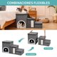 thumbnail image 4 of Escaleras para mascotas de 3 niveles con bola de juego y rascador, antideslizante con almacenamiento, plegable para gatos y perros mayores, 4 of 8