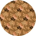thumbnail image 1 of Ahgly Company Machine Washable Indoor Round Transitional Orange Area Rugs, 3' Round, 1 of 7